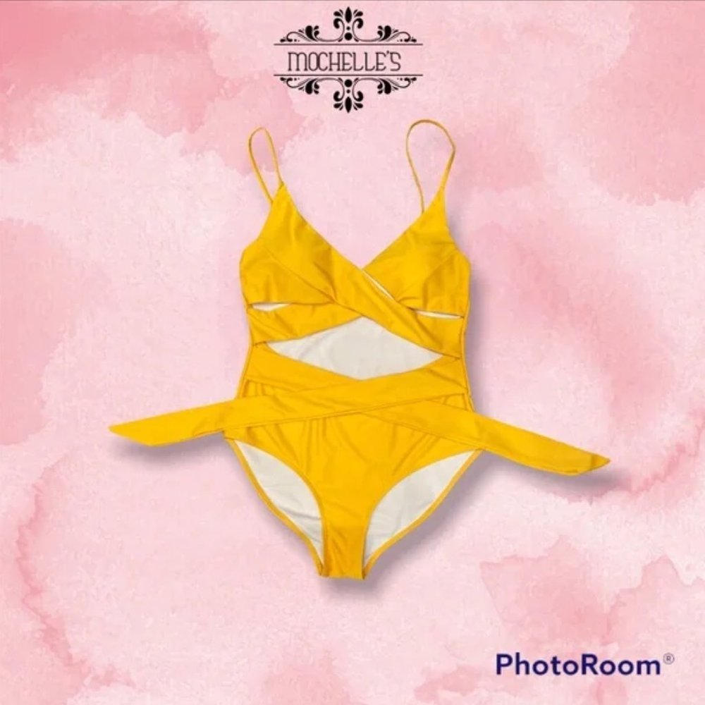One Piece Yellow Swim Suit